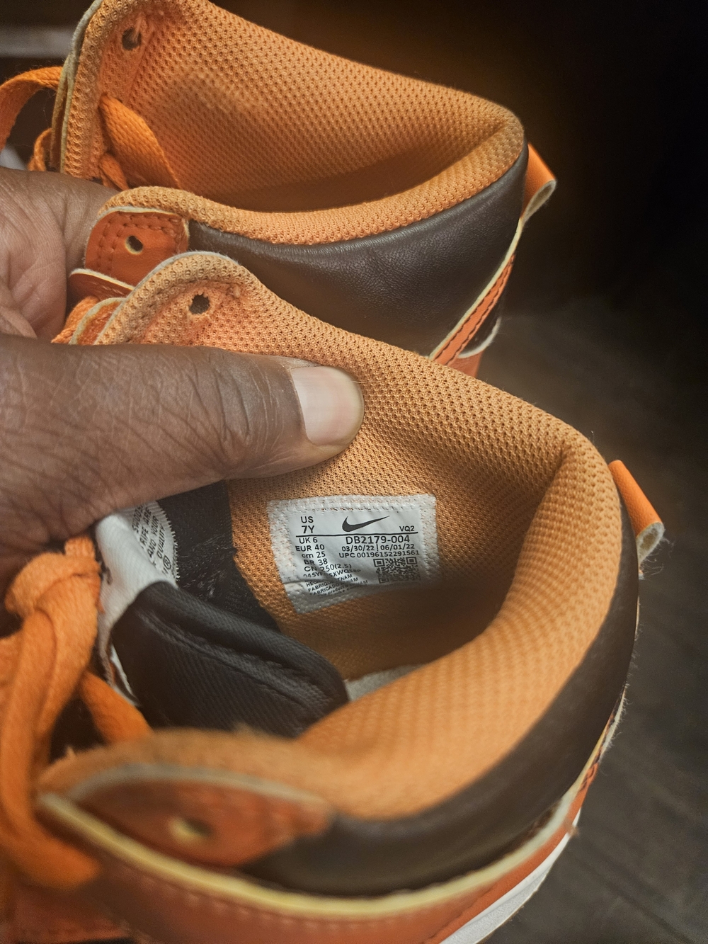 Nike Men’s Orange and Brown High-Top Sneakers